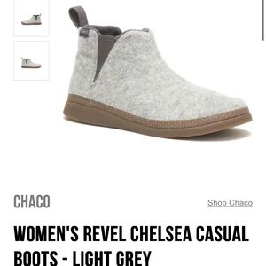 Chaco Gray Chelsea Ankle Boots with Wool-Like Texture